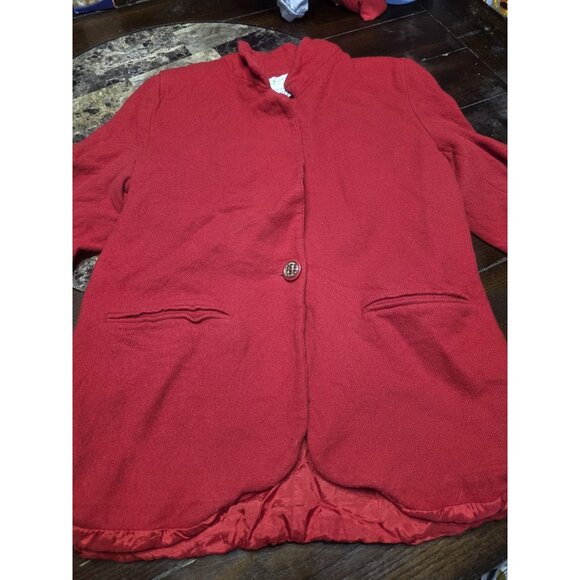 Fundamental Things Jackets & Blazers - Fundamental Things Red Wool Blazer Jacket 1 Button Women's Petite 10 Vintage